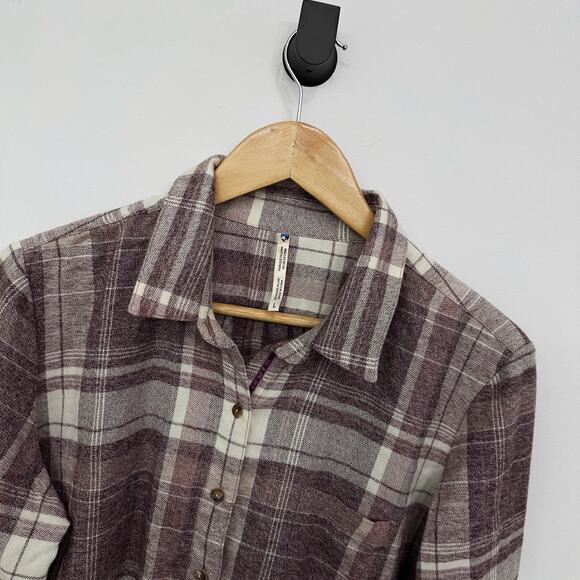 Women’s Kuhl Plaid Flannel Button Down Long Sleeve Shirt L - Picture 2 of 6